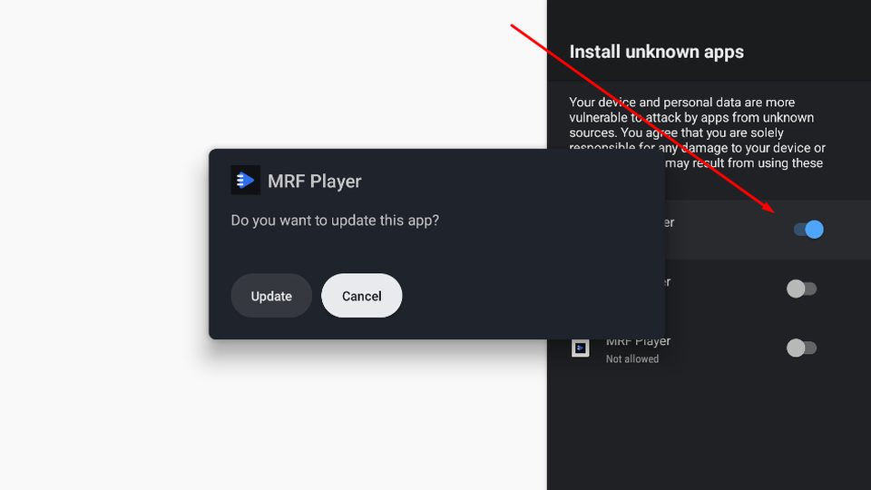 Переключатель у Downloader включён, окно установки